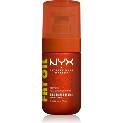 NYX Professional Makeup Fat Oil Body подхранващо масло за тяло придаващ хидратация и блясък с аромат Caramelt Mami 70ml