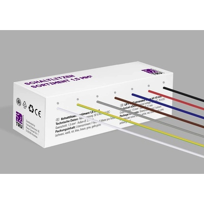 TRU COMPONENTS TC-12112372 opletenie / lanko, 1.5 mm², čierna, biela, červená, modrá, hnedá, sivá, žltozelená, 1 sada