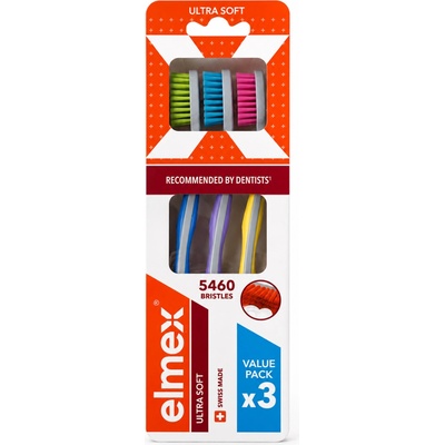 Elmex Swiss Made zubné kefky ultra soft 3 ks