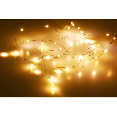 Euro Habitat Více prutý mikro LED pásek na baterie 53cm 36 diod Teplá bílá čirý kabel 8719152176465