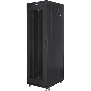 Lanberg Комуникационен шкаф Lanberg rack cabinet 19" free-standing 42U/600x1000 (flat pack) with mesh door lcd black v2 (FF01-6042-23BL)