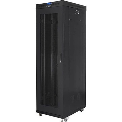 Lanberg Комуникационен шкаф Lanberg rack cabinet 19" free-standing 42U/600x1000 (flat pack) with mesh door lcd black v2 (FF01-6042-23BL)
