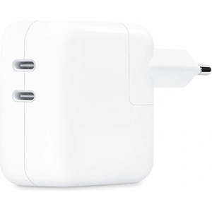 Apple Променливотоково зарядно устройство с 2 гнезда Type-C (35 W, бързо зарядно PD, наследник на MNWP3ZM/A) БЯЛ MW2K3ZM/A (MW2K3ZM/A)