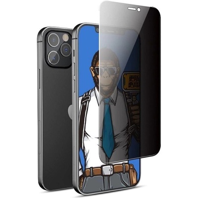 Blueo Затъмняващ Стъклен Протектор за iPhone 15 Pro Max, Blueo Privacy 5D Glass, Черен (5903396248337)