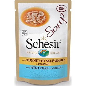 Schesir Adult Cat Soup пауч супа за котки с риба тон и калмари 85gr