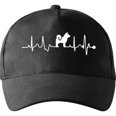 Shiba-Inu EKG se zahnutým kšiltem a mosaznou sponou Černá