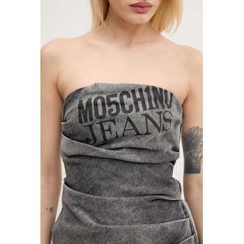 Moschino Jeans Дънкова рокля Moschino Jeans в сиво къса с кройка по тялото 0430 3219 (0430.3219)