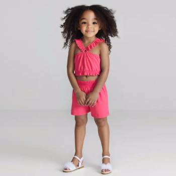 Mayoral Комплект къси панталони трикотаж в розов цвят за мини момиче Майорал