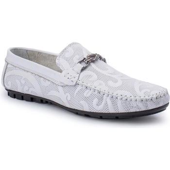 Alexander garcia Мъжки мокасини от естествена кожа - Бели 20230321109 (381521_Бяло)