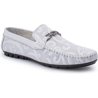 Alexander garcia Мъжки мокасини от естествена кожа - Бели 20230321109 (381521_Бяло)