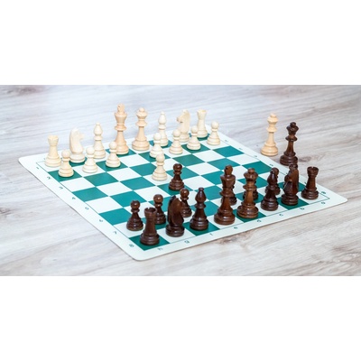 Shakhmaten magazin Дървен шахматен комплект Staunton - пълен, зелен