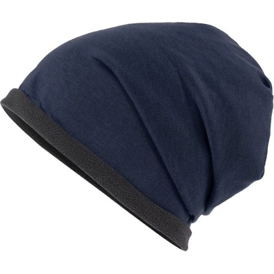 Single beanie MB7131 tmavě modrá tmavě šedá