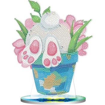 Диамантена Великденска Украса - Зайче в Кашпа , Кръгли мъниста