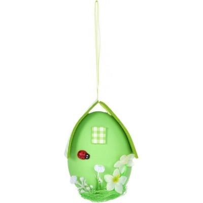 Zelené vajíčko - domeček, velikonoční závěsná dekorace – Sleviste.cz