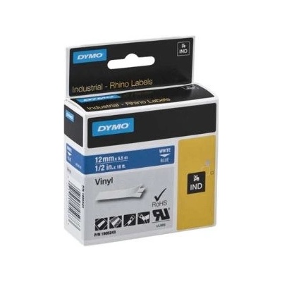 páska DYMO 1805243 PROFI D1 RHINO White On Blue Vinyl Tape (12mm) (1805243)