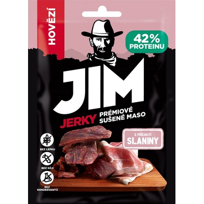 JIM Jerky hovězí slanina 30 x 23 g