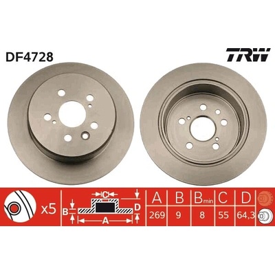 Brzdový kotúč TRW DF4728