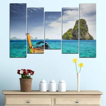 Vivid Home Картини пана Vivid Home от 5 части, Море, Канава, 160x100 см, 4-та Форма №0133