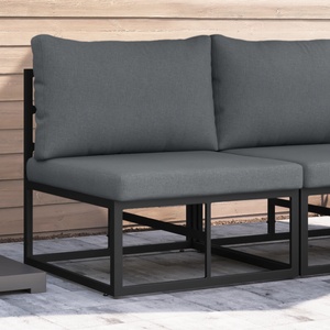 vidaXL Мебели за открито Метал Черно и антрацит 70 x 71, 5 x 71 см (42008021)
