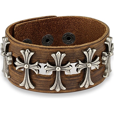 Steel Edge kožený náramek SESL0219 hnědá