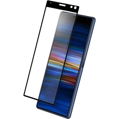 Eiger 3D Glass Edge to Edge Full Screen Tempered Glass - калено стъклено защитно покритие с извити ръбове за целия дисплея на Sony Xperia 10 (черен-прозрачен)