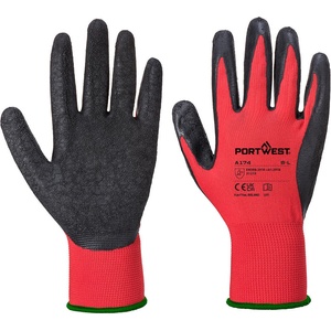 Portwest flex grip a174 / Латексови ръкавици - червено/черно l (a174r8rl)