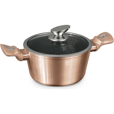 Pro-Tech shop Kastrol s mramorovým povrchem a skleněnou poklicí Metallic Line Rose Gold 20cm 55673