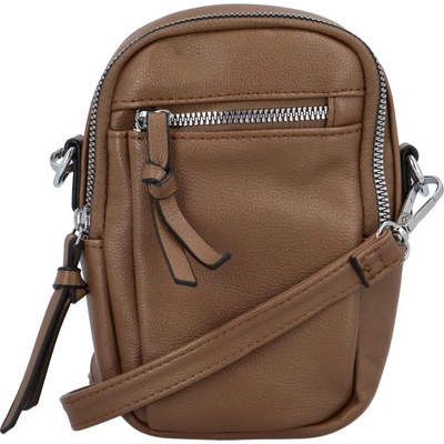 Koženková crossbody kapsa na doklady světle hnědá