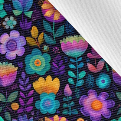 Takoy Látka gabardén 230g fantasy flowers Lim