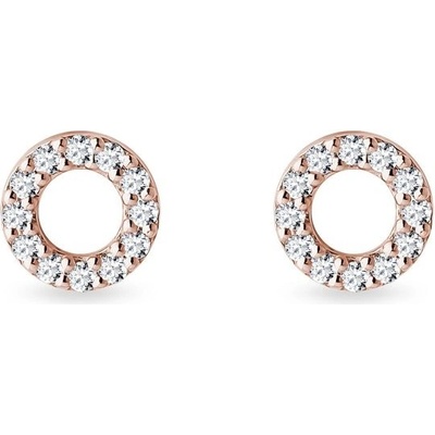 Preciosa okrúhle diamantové náušnice z ružového zlata k0387014