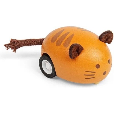 Bigjigs Toys naťahovacie zvieratko 1 ks Mačka oranžová