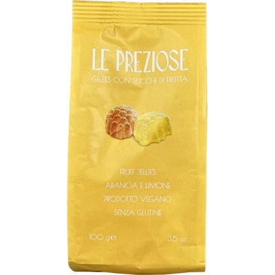 Le Preziose želatinové bonbóny s ovocnou šťávou z kalabrijských pomerančů a citronů 80 g