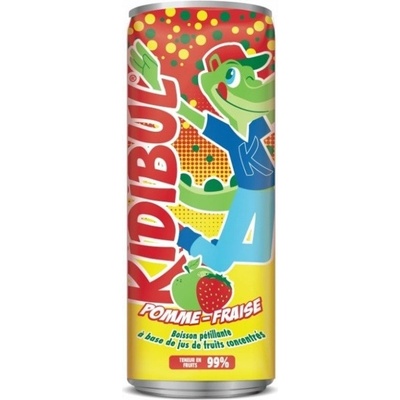 Kidibul Dětský šumivý nápoj 99% jablko a jahoda 250 ml