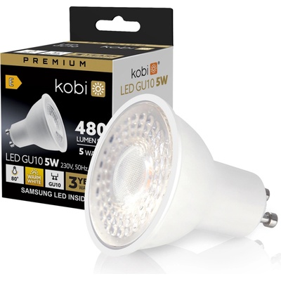 Kobi LED žárovka GU10 5W 3000K teplá 430lm Samsung Premium
