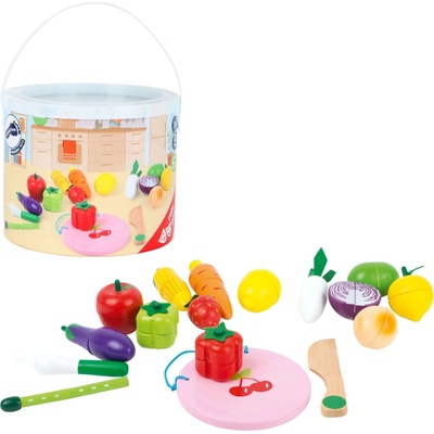 Small Foot drevený set ovocie a zelenina na suchý zips
