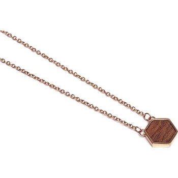 BeWooden Dámsky náhrdelník s dreveným detailom rea hexagon JWN15