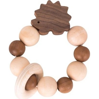 Heimess Drevená elastická hračka do ruky Ježko prírodný