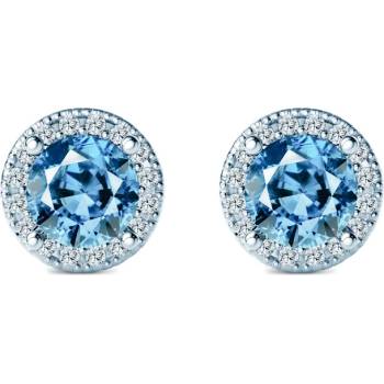 SAVICKI Обеци This is Love: бяло злато, сини лабораторни диаманти, лабраторни диаманти
