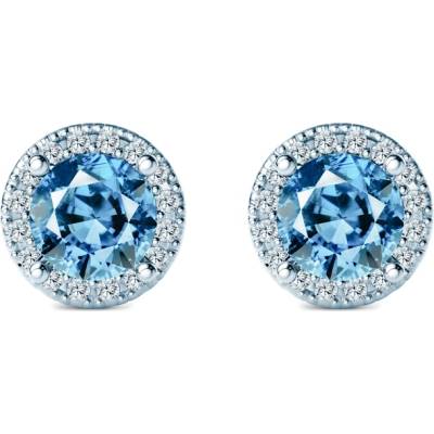 SAVICKI Обеци This is Love: бяло злато, сини лабораторни диаманти, лабраторни диаманти