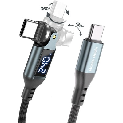 Mobile Origin MO-DRC-M- Otočný USB-C s displejem 540° 240 W 1,8m