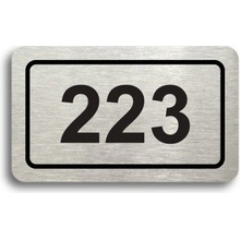 ACCEPT Číslo na dveře - typ 02 (50x30mm) - stříbrná tabulka - černý tisk