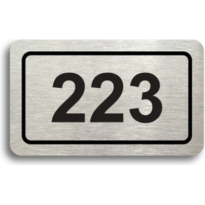 ACCEPT Číslo na dveře - typ 02 (50x30mm) - stříbrná tabulka - černý tisk