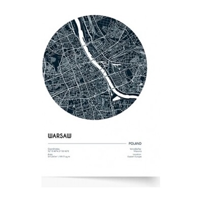 Plagát Maps: Warsaw 70x100 - 77486