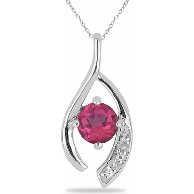 Nefertitis Přívěsek stříbrný s broušeným Pink topazem a zirkony 021831 PT NF45193
