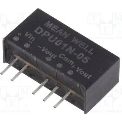 MEAN WELL DPU01N-05 Měnič: DC/DC; 1W; Uvst: 21,6÷26,4VDC; Uvýst: 5VDC; Uvýst2: -5VDC