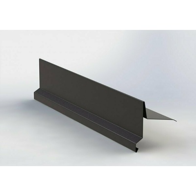 Závětrná lišta r.š.250mm klasik horní s okapnicí pozink FeZn Lakovaný RAL 8019 hnědá tmavá s folií 2m