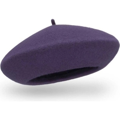 TONAK tmavě fialový baret FLORA 100% vlna WOOLMARK