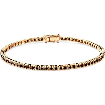 SAVICKI Тенис гривна Luminy 2, 3 мм: злато, черни диаманти