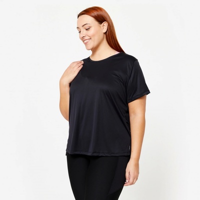 Domyos Dámske tričko na kardio fitness Plus Size čierne