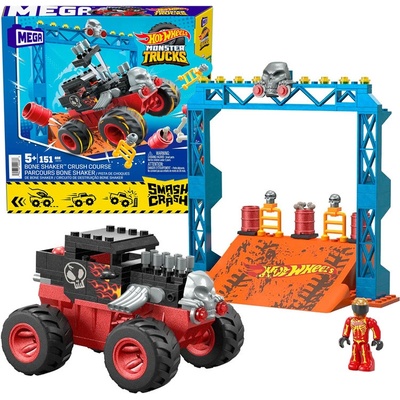 mamido Hot Wheels Monster truck kaskadérské kostky 151 dílů auto + rampa ZA5996
